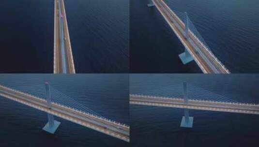 航拍跨海大桥高清在线视频素材下载