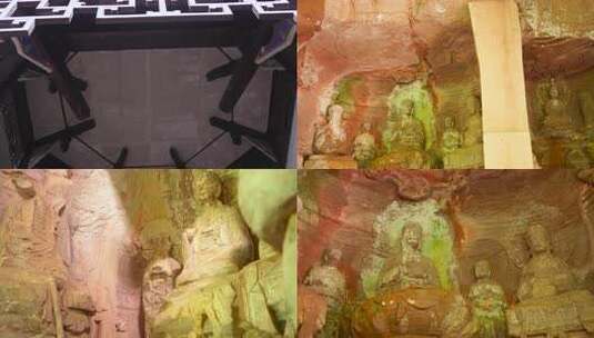 大足石刻历史古迹石窟佛像雕像高清在线视频素材下载