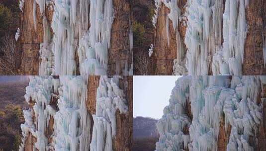 沕沕水 沕沕水景区 沕沕水冰瀑  冰川高清在线视频素材下载