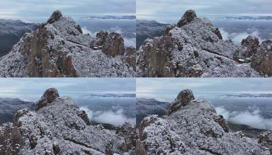 浦江仙华山雪景高清在线视频素材下载