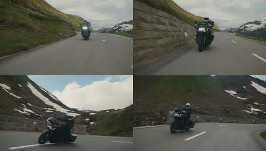 大排量摩托车山路巡航高清在线视频素材下载