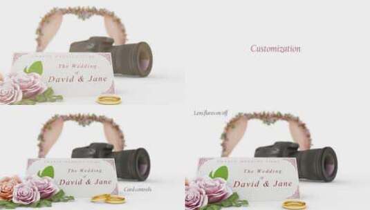 浪漫简洁婚礼相机照片介绍AE模板高清AE视频素材下载