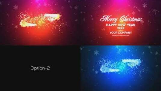 圣诞彩色明亮整洁粒子标题展示AE模板高清AE视频素材下载