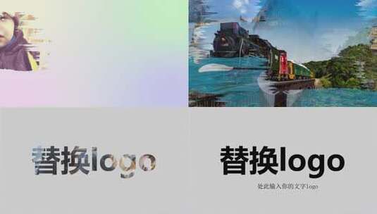 笔刷涂抹切换展示logo片头高清AE视频素材下载