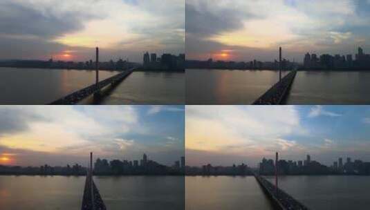 航拍杭州 西兴大桥高清在线视频素材下载