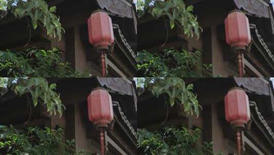 悬挂一隅的红灯笼高清在线视频素材下载