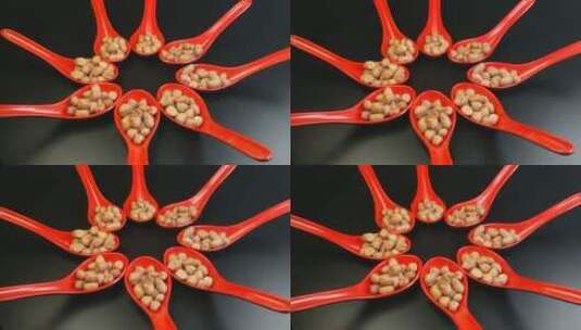 白皮花生米特写旋转静物展示视频素材高清在线视频素材下载