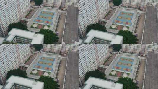 香港住宅区顶视图高清在线视频素材下载