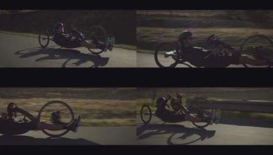 残疾运动员骑自行车特写高清在线视频素材下载