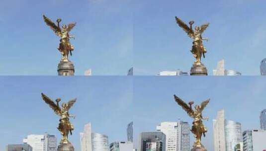 航拍天使德拉独立纪念碑高清在线视频素材下载