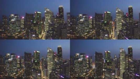 金融区夜景航拍高清在线视频素材下载