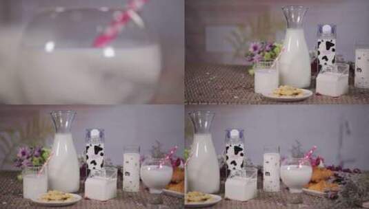 【镜头合集】蛋白质牛奶奶制品高清在线视频素材下载
