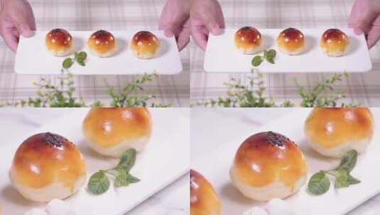 【镜头合集】传统糕点蛋黄酥高清在线视频素材下载