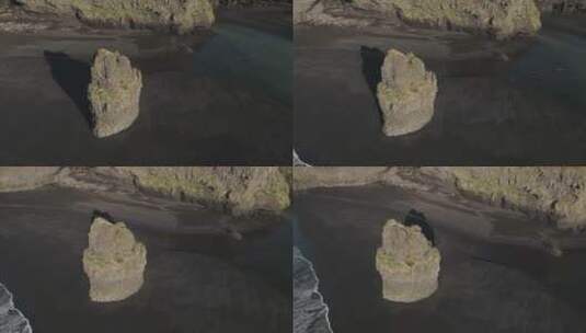 黑砂滩岩层高清在线视频素材下载