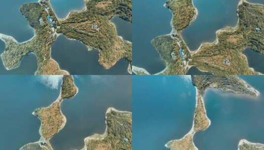 重庆长寿湖寿字景区航拍高清在线视频素材下载