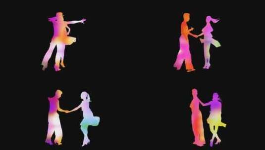 探戈拉丁舞蹈剪影高清在线视频素材下载