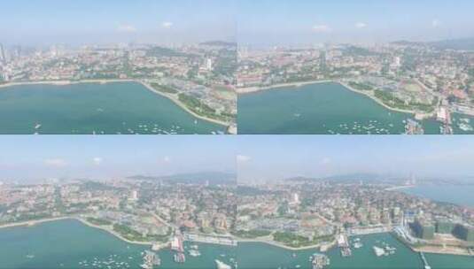 航拍夏季的青岛老城区全貌高清在线视频素材下载