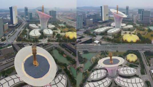 【航拍】武汉未来科技城12-新能源研究院高清在线视频素材下载