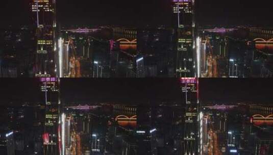 城市航拍湖南长沙河西金融城夜景高清在线视频素材下载