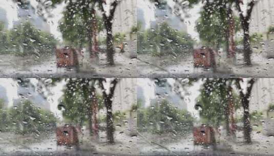 车窗雨滴高清在线视频素材下载