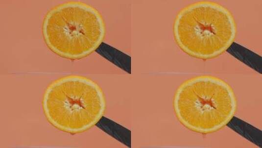橙子流汁滴汁高清在线视频素材下载