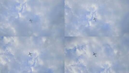 飞机飞过头顶蓝天高清在线视频素材下载