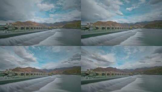 拉萨水坝延时高清在线视频素材下载