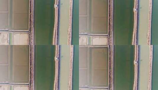 正上方视角航拍大型盐田盐池自然风景高清在线视频素材下载