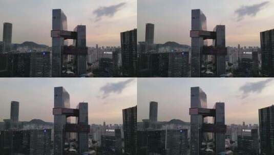 航拍深圳腾讯滨海大厦夜景高清在线视频素材下载