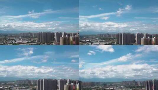 城市高空云彩偏移延时-西安高清在线视频素材下载