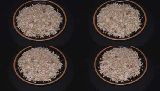 养胃燕麦花生纤维粥粗粮粥杂粮粥食材材料高清在线视频素材下载