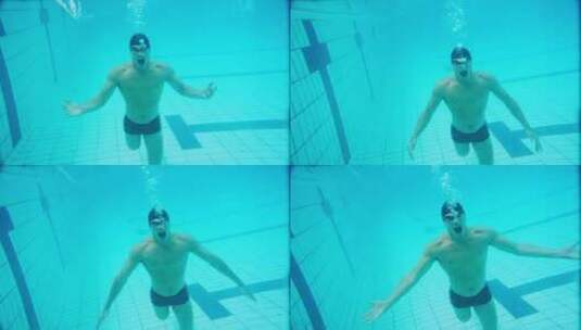 水下的残疾运动员高清在线视频素材下载