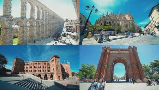 西班牙 西班牙广场   西班牙建筑高清在线视频素材下载
