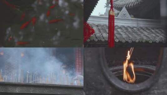 寺院烧香拜佛高清在线视频素材下载