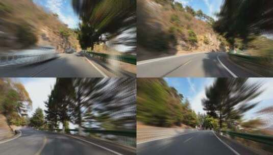 蜿蜒的山路开车第一视角视频高清在线视频素材下载