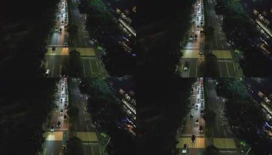 夜晚城市道路交通航拍高清在线视频素材下载