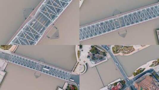 上海外白渡桥俯拍高清在线视频素材下载