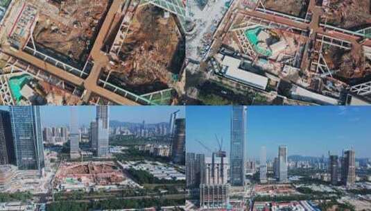 4K航拍深圳湾超级总部建设进展高清在线视频素材下载