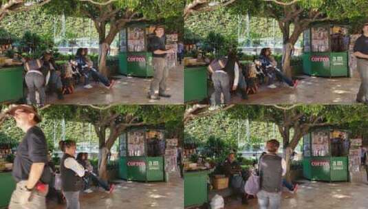 墨西哥公园长椅上休息的游客高清在线视频素材下载