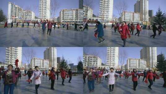 广场舞 文体运动 体育 运动 跳舞 舞蹈高清在线视频素材下载