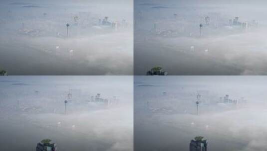 澳门云海平流雾航拍高清在线视频素材下载