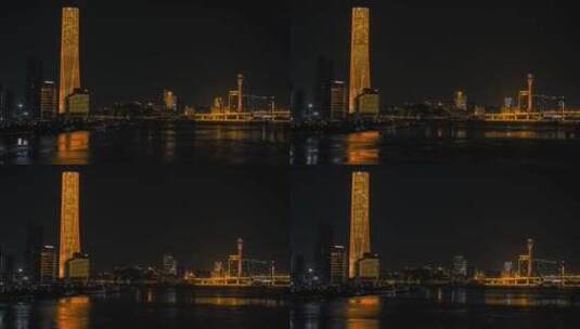 8K珠海澳门十字门夜景黑金延时高清在线视频素材下载