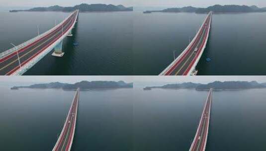 千岛湖上江埠大桥高清在线视频素材下载
