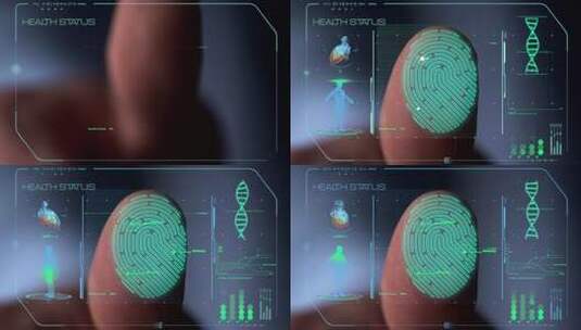 未来派医疗指纹扫描仪4K高清在线视频素材下载