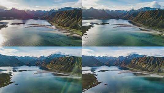 平静的湖面景色新疆西藏青海大自然云南纪录高清在线视频素材下载