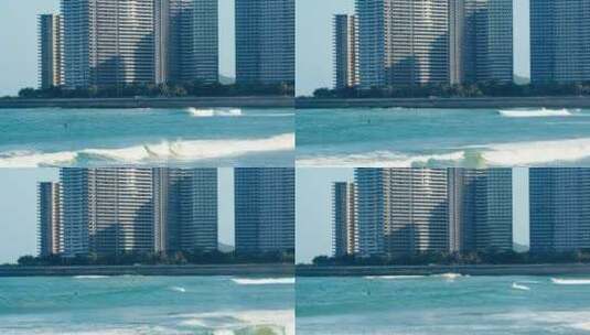 4K拍摄海南万宁日月湾沿海海浪风光高清在线视频素材下载