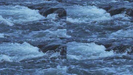 流淌的溪水水流特写镜头高清在线视频素材下载