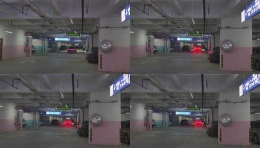 地下停车场车辆行驶高清在线视频素材下载