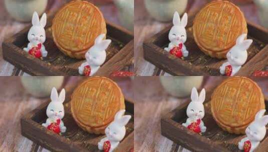 中秋月饼玉兔高清在线视频素材下载