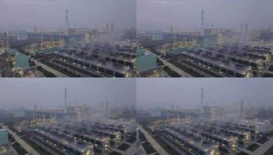 化工厂雾霾天环境污染航拍高清在线视频素材下载